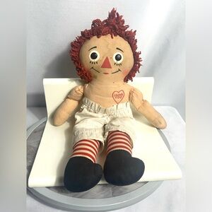 Vintage 1985 Knickerbocker Raggedy Andy 16” Doll with Tags Hong Kong